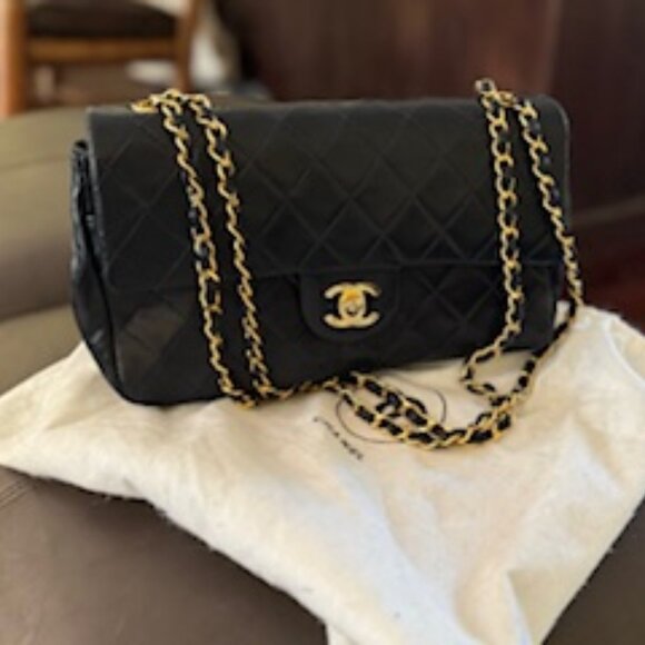 Authentic Chanel Quilted Lambskin Double Flap Handbag - Picture 1 of 4